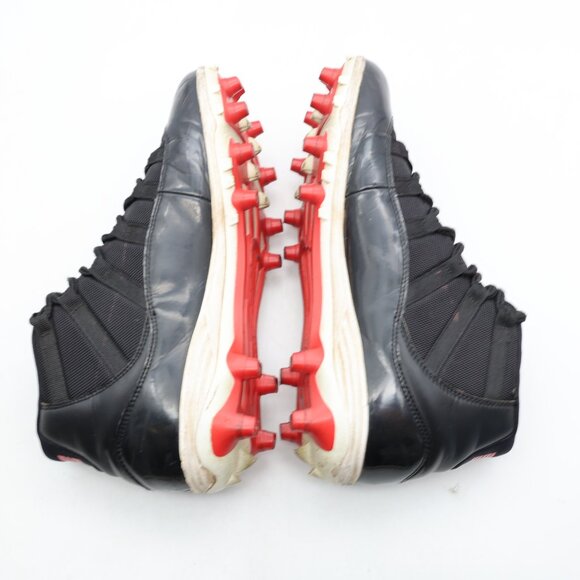 Nike Air Jordan 11 XI Men's Size 10.5 Retro Football Cleat Bred 2018 AO1561-010 - Picture 5 of 15